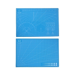 Deep Sky Blue A3 Plastic Cutting Mat, Cutting Board, for Craft Art, Rectangle, Deep Sky Blue, 30x45cm