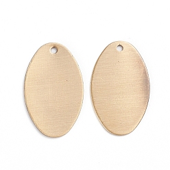 Brushed Antique Bronze Brass Pendants, Stamping Blank Tag, Long-Lasting Plated, Oval, Brushed Antique Bronze, 22x14x0.8mm, Hole: 1.2mm