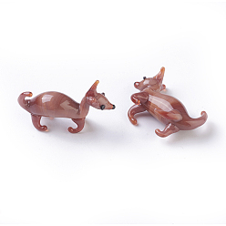 Brun Saddle Décorations d'affichage à la main pour chiot au chalumeau, 3 d chien de dessin animé, selle marron, 29~32x9~11x20~25mm