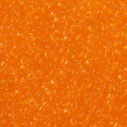 (RR138) Transparent Orange MIYUKI Round Rocailles Beads, Japanese Seed Beads, (RR138) Transparent Orange, 15/0, 1.5mm, Hole: 0.7mm, about 27777pcs/50g