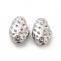 Platinum Alloy Beads, Long-Lasting Plated, Cadmium Free & Lead Free, Irregular Shape, Platinum, 11x7x4.5mm, Hole: 1mm