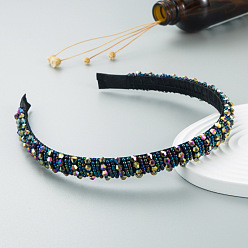 Coloré Serre-tête en perles de verre bling bling, accessoires de cheveux de fête pour femmes filles, colorées, 12mm