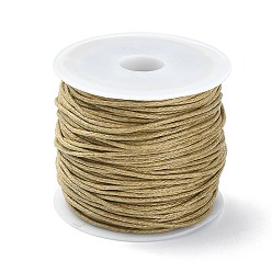 Dark Goldenrod 20M Waxed Cotton Cords, Multi-Ply Round Cord, Macrame Artisan String for Jewelry Making, Dark Goldenrod, 1mm, about 21.87 Yards(20m)/Roll
