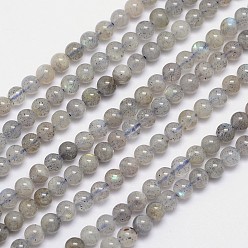 Labradorite Labradorite naturelle rangées de perles rondes, 4mm, Trou: 1mm, Environ 105 pcs/chapelet, 15.5 pouce