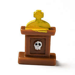 Skull Cabujones de resina opaca con tema de halloween, para la fabricación de la joyería, lápida sepulcral, cráneo, 33x14x24 mm