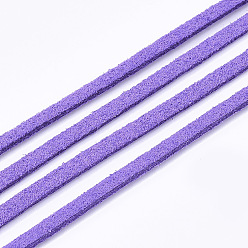 Сине-фиолетовый Шнуры из искусственной замши, искусственная замшевая кружева, синий фиолетовый, 2.5~2.8x1.5 мм, около 1.09 ярдов (1 м) / прядь