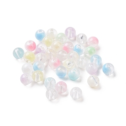 Mixed Color Transparent Spray Painted Acrylic Beads, Round, Mixed Color, 7.8mm, Hole: 1.7mm, about 1840pcs/500g
