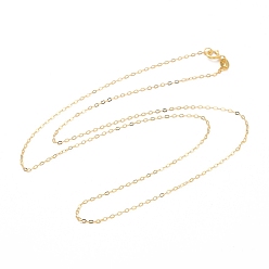 Oro 925 collar de cadena de cable de plata esterlina para mujer, dorado, 17.72 pulgada (45 cm)