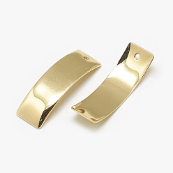Real 18K Gold Plated Brass Charms, Twisted, Rectangle, Real 18K Gold Plated, 29x9x1mm, Hole: 1mm