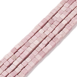 Rhodonite Natural Rhodonite Beads Strands, Cube, 4~4.5x4~4.5x4~4.5mm, Hole: 1mm, about 92pcs/strand, 15.35''(39cm)