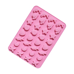 Pearl Pink 32-Cavity Silicone Sea Animal Wax Melt Molds, For DIY Wax Seal Beads Craft Making, Rectangle, Pearl Pink, 207x149x10mm