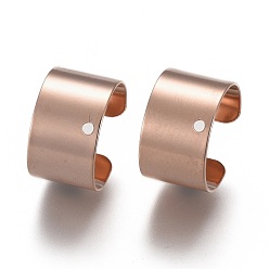 Rose Gold 304 Stainless Steel Ear Cuff Findings, with Hole, Rose Gold, 10x9x6mm, Hole: 0.9mm