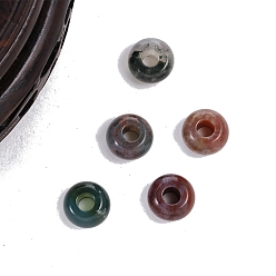 Indian Agate Natural Indian Agate European Beads, Large Hole Bead Beads, Rondelle, 14x7mm