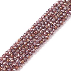 Medium Purple Electroplate Glass Beads Strands, AB Color Plated, Faceted(32 Facets) Round, Medium Purple, 3mm, Hole: 1mm, about 100pcs/strand, 11.5 inch