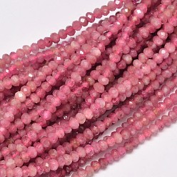 Tourmaline Faceted Rondelle Natural Tourmaline Bead Strands, 3x2mm, Hole: 1mm, about 187pcs/strand, 15.5 inch