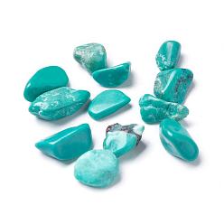 Turquoise Synthétique Synthétiques perles vertes turquoise, non percé / pas de trou, teint, puces, 7~19x6~8x3~7mm, environ 100 g /sachet 