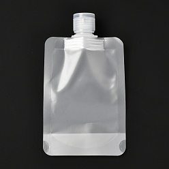 Clear PET Plastic Travel Bags, Matte Style Empty Refillable Bags, Rectangle with Caps, for Cosmetics, Clear, 15.5cm, Capacity: 100ml(3.38 fl. oz)
