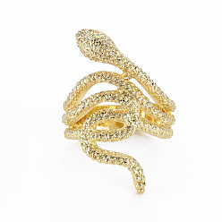 Light Gold Широкие кольца из сплава с покрытием в форме змеи, без кадмия и без свинца, золотой свет, размер США 8 1/4 (18.3 мм)