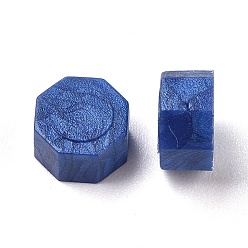 Bleu Foncé Sceller les particules de cire, pour cachet de cachet rétro, octogone, bleu foncé, 8.5x4.5 mm, environ 1500 pcs / 500 g