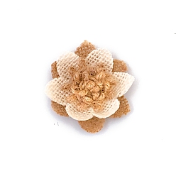Marron Sablonneux Accessoires d'ornement de fleurs artificielles en toile de jute, Sandy Brown, 45mm