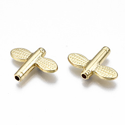 Light Gold Rack Plating Alloy Beads, Cadmium Free & Lead Free, Dragonfly, Light Gold, 15.5x20x4mm, Hole: 1.8mm