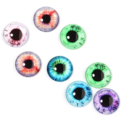 Color mezclado Ojos de muñeca de vidrio artesanal, Ojos de peluche, semicírculo, color mezclado, 12 mm, sobre 20 unidades / bolsa