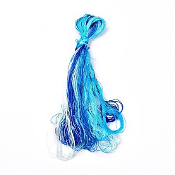 Bleu Dodger Vrais fils à broder en soie, chaîne de bracelets d'amitié, 8 couleurs, dégradé de couleur, Dodger bleu, 1mm, 20 m / bundle, 8 bundles / set