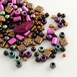 Couleur Mélangete Perles acryliques mixtes, couleur mixte, 6~28x6~15x3~8mm, Trou: 1~4mm