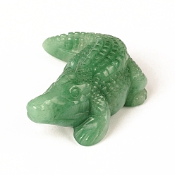 Зеленый Авантюрин Натуральные зеленые авантюрные дисплеи, фигурка из энергетического камня Рейки, крокодил, 51x37x17.5 мм
