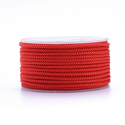 Red Polyester Braided Cord, Red, 2mm, about 16.4 yards(15m)/roll