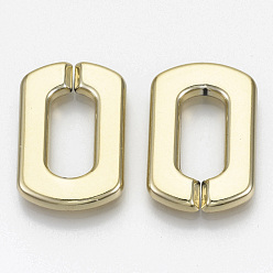 Oro Uv planchas de acrílico que une los anillos, conectores de enlace rápido, para hacer cadenas transversales, Rectángulo, dorado, 31x21x4.5 mm, diámetro interior: 18x8.5 mm