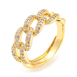 Ciruela Anillo ajustable de circonita cúbica, anillo de latón chapado en oro real 18k, sin plomo y el cadmio, ciruela, diámetro interior: 17 mm