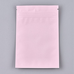 Pink Sacs à fermeture éclair en plastique de couleur unie, pochette en papier d'aluminium refermable, sacs de stockage de nourriture, rose, 15x10 cm, épaisseur unilatérale : 3.9 mil(0.1mm)