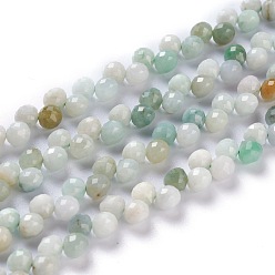 Myanmar Jade Natural Myanmar Jade/Burmese Jade  Beads Strands, Top Drilled, Faceted, Teardrop, 4~5mm, Hole: 0.9mm, about 88pcs/strand, 16.54 inch(42cm)