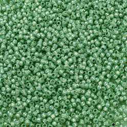 (2103) Silver Lined Lime Cuentas de semillas redondas toho, granos de la semilla japonés, (2103) lima plateada, 11/0, 2.2 mm, agujero: 0.8 mm, Sobre 5555 unidades / 50 g