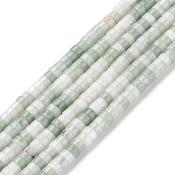 Qinghai Jade Natural Qinghai Jade Beads Strands, Heishi Beads, Flat Round/Disc, 4.5x2.5mm, Hole: 0.8mm, about 160pcs/Strand, 15.7 inch(40cm)