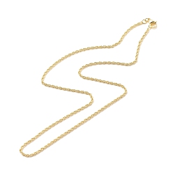 Chapado en Oro Real 18K Collar de cadenas de cuerda de latón para mujer, sin plomo y cadmio, real 18 k chapado en oro, 17.68 pulgada (44.9 cm)