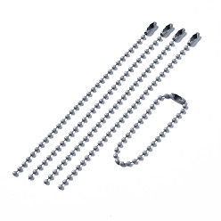 Серый Железные шариковые цепи, окрашенные распылением, цепочки тегов, серые, 117x2.5 мм