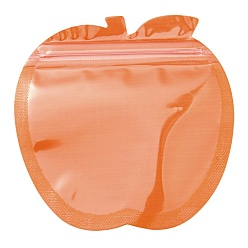 Dark Orange Apple Shaped Plastic Packaging Yinyang Zip Lock Bags, Top Self Seal Pouches, Dark Orange, 10.2x10.1x0.15cm, Unilateral Thickness: 2.5 Mil(0.065mm)
