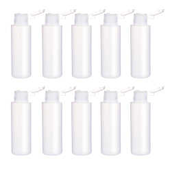 Clear 100ml PE Plastic Empty Refillable Flip Cap Bottles, with PP Plastic Lids, Squeeze Bottles for Travel Liquid Cosmetic Storage, Clear, 12.5cm, Capacity: 100ml