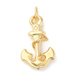 Real 18K Gold Plated Brass Big Pendants, Long-Lasting Plated, Lead Free & Cadmium Free, Anchor Charm, Real 18K Gold Plated, 64mm, Hole: 9x7mm