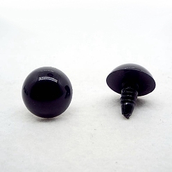 Negro Ojos de muñeca de plástico artesanal, Ojos de peluche, ojos de seguridad, semicírculo, negro, 20 mm