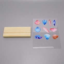 Colorful Acrylic Earrings Display Stands, with Wood Setting, Colorful, 20.3x12x26cm