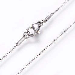 Stainless Steel Color 304 Stainless Steel Coreana Chain Necklaces, with Lobster Claw Clasps, Stainless Steel Color, 19.68 inch(50cm)