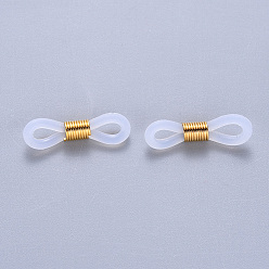 Golden Eyeglass Holders, Glasses Rubber Loop Ends, with 304 Stainless Steel Findings, Golden, 20x5mm