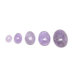Lilac Natural Amethyst Cabochons, Oval, Lilac, 14x10x5mm