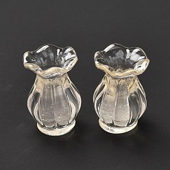 Clair Des perles de résine transparentes, pas de trous / non percés, vase, clair, 14x21mm, diamètre intérieur: 6 mm