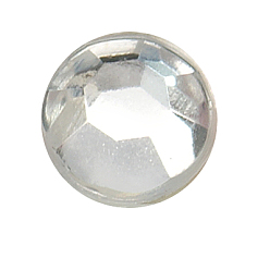 Clear Imitation Taiwan Acrylic Rhinestone Cabochons, Faceted, Half Round, Clear, 2x1mm, about 10000pcs/bag
