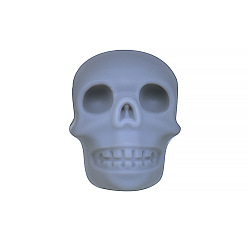Gray Halloween Silicone Focal Beads, Skull, Gray, 21x16x20mm, Hole: 2.5mm