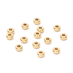 Real 18K Gold Plated 202 Stainless Steel Beads, Disc/Flat Round, Real 18K Gold Plated, 4x2mm, Hole: 1.5mm